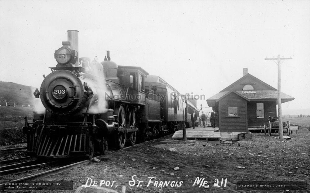 Postcard: Depot, St. Francis, Maine